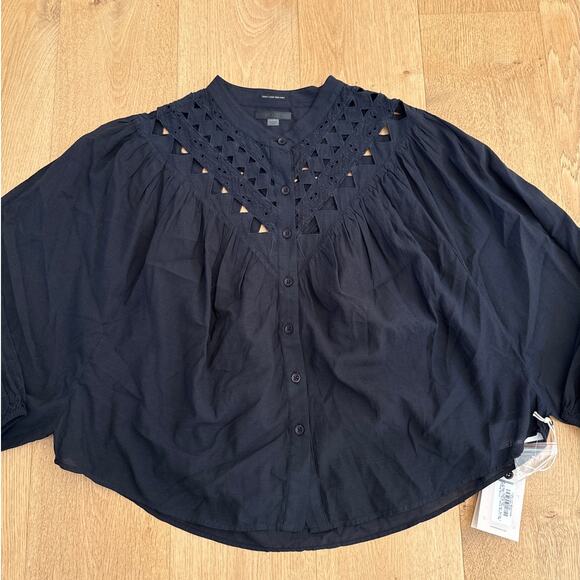 Mother V Yoke Shirt Trifecta Size M Black - Picture 2 of 6